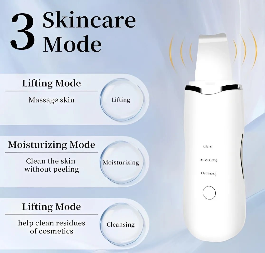 3 - in - 1 Ultrasonic Facial Scrubber & Blackhead Remover - VAULTMART