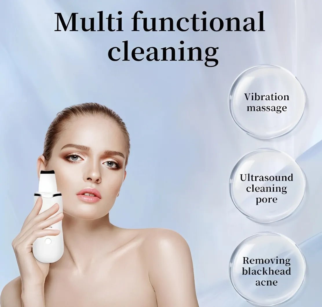 3 - in - 1 Ultrasonic Facial Scrubber & Blackhead Remover - VAULTMART