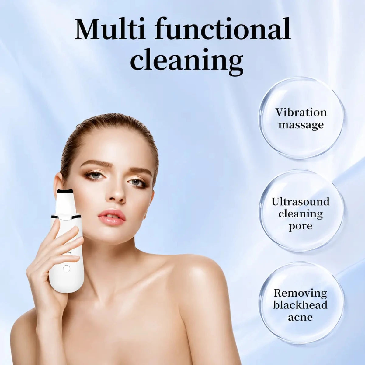 3-in-1 Ultrasonic Facial Scrubber & Blackhead Remover - ETHEREAL